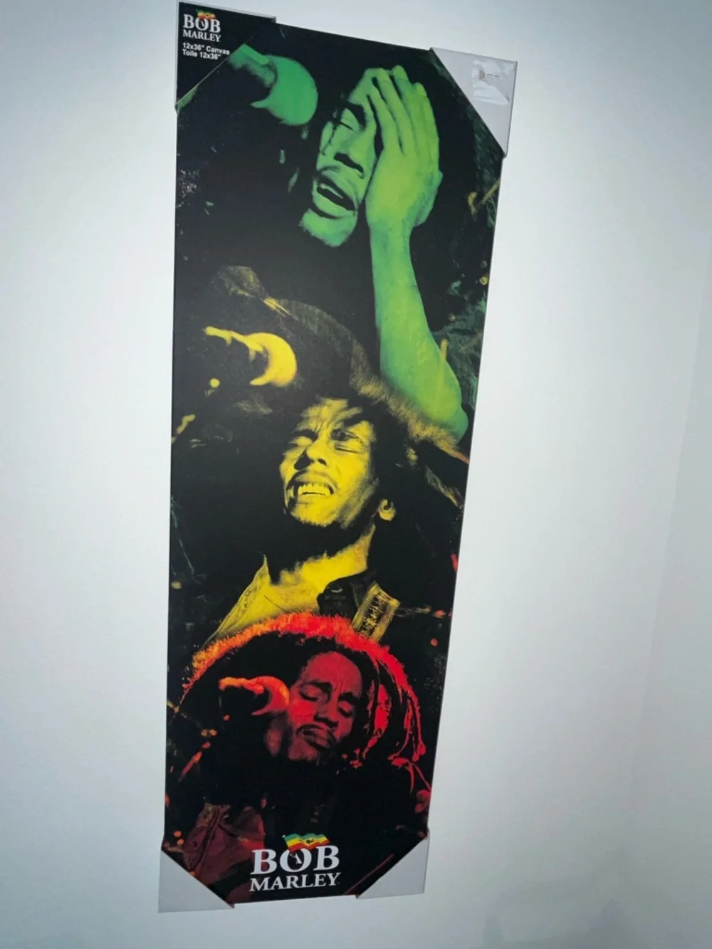 Bob Marley Themed Wall Art Banner in Black, Green, Yellow, Red